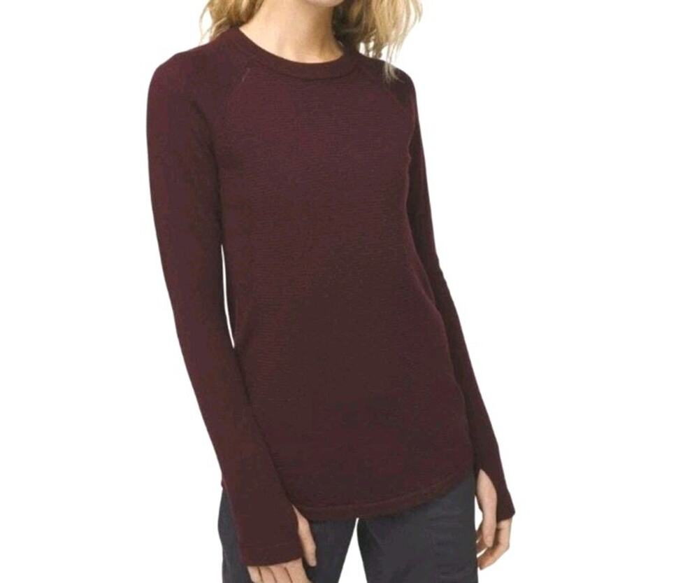 Lululemon Sit in Lotus Burgundy Merino Wool Sweater Size 4